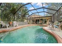 Inviting screened pool area with patio furniture and lush landscaping at 705 13Th Avenue Cir W, Palmetto, FL 34221