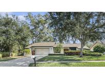 Beautiful home with a well-manicured lawn and mature trees at 2383 Indian E Trl, Palm Harbor, FL 34683