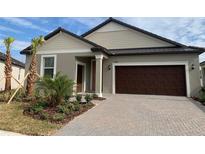 One story home with a two car garage and landscaped yard at 10876 Ibis Brook Ct, Land O Lakes, FL 34638