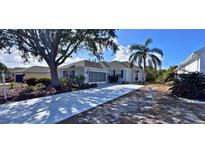 Single-story home with landscaped yard and driveway at 1333 Misty Greens Dr, Sun City Center, FL 33573