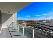 Stunning balcony view overlooking city skyline, marina, and stadium at 175 1St S St # 704, St Petersburg, FL 33701