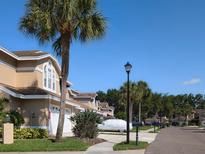 Exterior view of townhouses with palm trees and a paved road at 3077 Branch, Clearwater, FL 33760