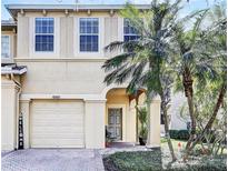Charming two-story home with attached garage, front door, and beautiful landscaping at 10601 Shady Falls Ct, Riverview, FL 33578