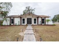 Newly renovated single-story home with a modern facade and landscaped lawn at 602 Briarcliff Dr, Valrico, FL 33594