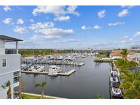 A beautiful view of the marina filled with boats docked in the tranquil blue water at 3027 Bermuda Sloop Cir, Ruskin, FL 33570