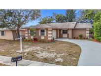 Updated 1-story home with new landscaping and driveway at 1612 Fox Run Dr, Tarpon Springs, FL 34689