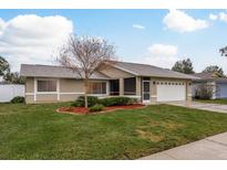 Single-story home with landscaped yard and attached garage at 14315 Arbor Hills Rd, Tampa, FL 33625