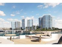 Luxury boat deck overlooking marina and waterfront buildings at 5120 Marina Way # 21501, Tampa, FL 33611