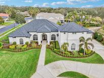 Luxury home with a large backyard and circular driveway at 15209 Leith Walk Ln, Tampa, FL 33618