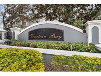 Venetian Bay community entrance sign with landscaping at 1009 Bella Vista Ne Dr, St Petersburg, FL 33702