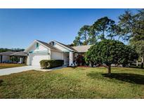 Charming single-story home with well-maintained lawn and mature landscaping at 7065 Sparkling Creek Ct, Spring Hill, FL 34606