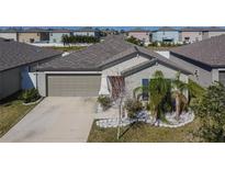 Well-kept single-Gathering home featuring a landscaped yard and a convenient two-car garage at 11210 Kelly Green Ave, Wimauma, FL 33598