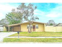 Cute yellow house with a carport and a fenced backyard at 4513 W Clifton St, Tampa, FL 33614