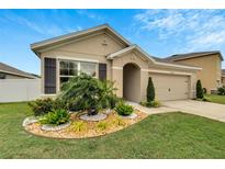 Charming single-story home with a well-maintained lawn and inviting front yard landscaping at 12018 Gillingham Harbor Ln, Gibsonton, FL 33534