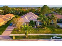 Beautiful single-story home with lush landscaping and a meticulously maintained lawn at 10534 Bermuda Isle Dr, Tampa, FL 33647