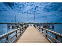 Scenic pier view with boats docked and picturesque cloudy sky background at 5200 Brittany S Dr # 902, St Petersburg, FL 33715