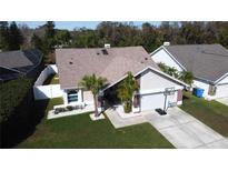 Charming single-story home featuring a well-manicured lawn and an attached two-car garage at 8731 Boysenberry Dr, Tampa, FL 33635