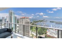Stunning balcony view overlooking the city skyline and marina at 100 1St N Ave # 2205, St Petersburg, FL 33701