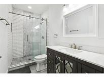 Modern bathroom with subway tile shower and updated vanity at 2272 Chianti Pl # 4-0048, Palm Harbor, FL 34683