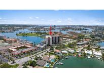 Aerial view of Paradise Island Towers, a waterfront condo building at 10355 Paradise Blvd # 1010-1011, St Petersburg, FL 33706