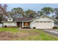 One-story home with attached garage, landscaped lawn, and neutral exterior at 1378 Haulover Ave, Spring Hill, FL 34608