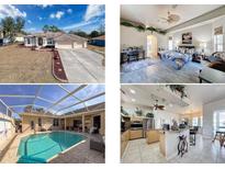 Single-story home with a three-car garage and landscaped yard at 8284 Cockatoo Rd, Weeki Wachee, FL 34613