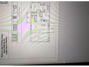 Detailed floor plan showcasing the layout of this two-bedroom, two-bath home with a one-car garage at 220 N David St, Pahrump, NV 89060