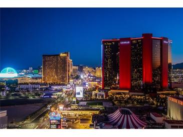 Stunning Las Vegas city view at night featuring the iconic casinos and bright lights on the strip at 2700 Las Vegas Blvd # 2702, Las Vegas, NV 89109