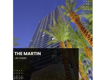 The Martin luxury highrise building in Las Vegas, NV at night at 4471 Dean Martin Dr # 3908, Las Vegas, NV 89103