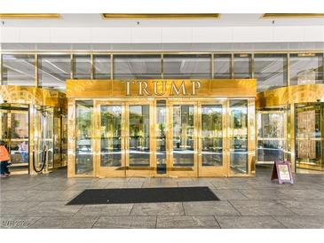 Trump Tower's grand entrance with revolving doors at 2000 N Fashion Show Dr # 3808, Las Vegas, NV 89109