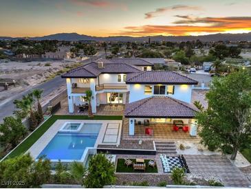 Luxury home with pool and expansive backyard; beautiful sunset views at 282 E Maulding Ave, Las Vegas, NV 89123