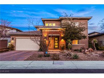 Attractive two-story home with a landscaped front yard at 2130 Maderno St, Henderson, NV 89044