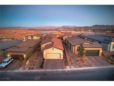 Luxury homes with lake views in a gated community at 92 Stone Bluff Ln, Henderson, NV 89011