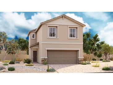 Two-story house with attached garage and desert landscaping at 6492 Dove Point Pl, Las Vegas, NV 89130