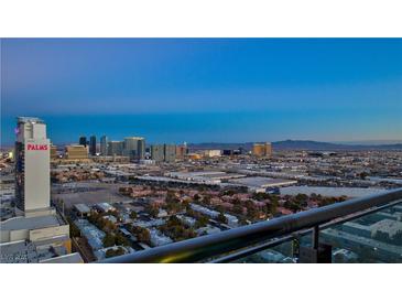 Aerial view of Palms Place luxury highrise condo with city views at 4381 W Flamingo Rd # 3216, Las Vegas, NV 89103