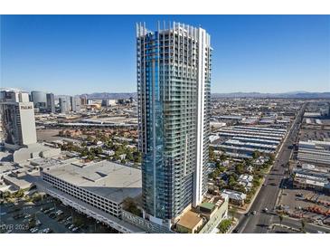 Aerial view of Palms Place luxury highrise condo building in Las Vegas, NV at 4381 W Flamingo Rd # 3710, Las Vegas, NV 89103