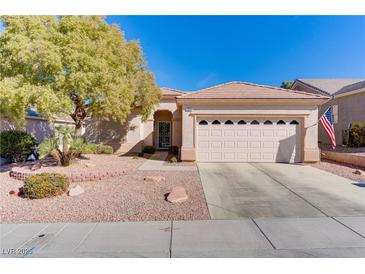 Single-story house with a two-car garage and landscaped front yard at 2084 Tiger Links Dr, Henderson, NV 89012