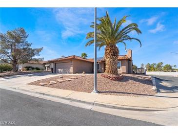 Charming single-story home featuring desert landscaping and a well-maintained front yard at 181 Lido Cir, Henderson, NV 89015