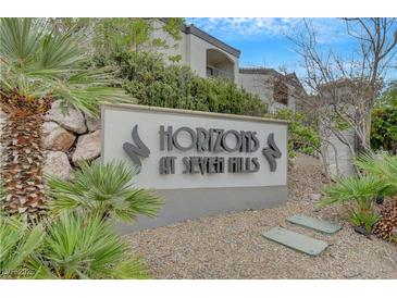 Horizons at Seven Hills sign surrounded by desert landscaping at 950 Seven Hills Dr # 722, Henderson, NV 89052