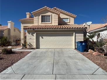 Charming two-story home with a two car garage and concrete driveway at 3751 Morning Canyon St, Las Vegas, NV 89147