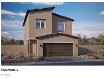 Modern two-story home with a two-car garage and desert landscaping in a sunny location at 1409 Brady Bay Pl # 110, North Las Vegas, NV 89084