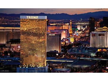 Stunning city view showcasing the Trump Hotel and surrounding Las Vegas cityscape at dusk at 2000 N Fashion Show Dr # 3921, Las Vegas, NV 89109