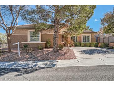 Charming single-story home featuring desert landscaping and a welcoming facade at 11125 Twilight Times Ct, Las Vegas, NV 89135