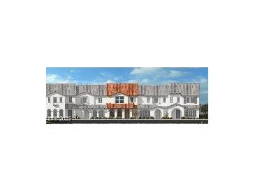 Charming townhome showcasing a Spanish-style facade with a vibrant red-tiled roof and classic arched entryways at 3735 Via Allegro, Henderson, NV 89044