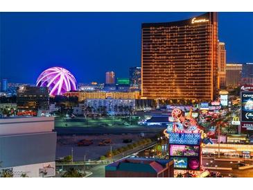 Bustling Las Vegas city skyline featuring famous hotels and attractions at dusk at 2700 Las Vegas Blvd # 1401, Las Vegas, NV 89109