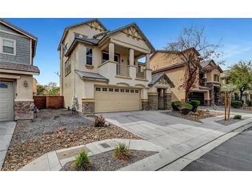 Charming two-story home with a two-car garage and welcoming curb appeal in a well-maintained neighborhood at 5829 Feral Garden St, North Las Vegas, NV 89031