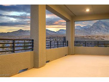 Wide balcony showcasing mountain views and open space at 12453 Foxtail Run Ave, Las Vegas, NV 89138