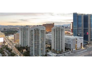 Panoramic view of luxury high-rise condos with Las Vegas strip and mountain views at 2777 Paradise Rd # 1801, Las Vegas, NV 89109