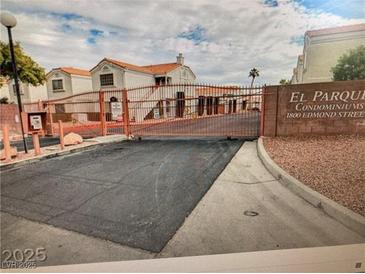 Gated entrance to El Parque Condominiums, offering security and a sense of community at 1800 Edmond Street at 1800 Edmond St # 213, Las Vegas, NV 89146