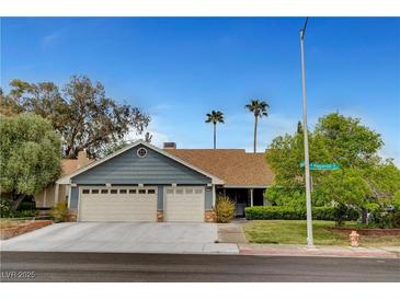 Charming single-story home featuring a spacious two-car garage and well-maintained landscaping at 6304 Peppermill Dr, Las Vegas, NV 89146
